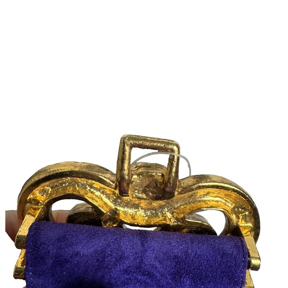 Emanuel Ungaro Parallele Paris Vintage 90\'s Purple Suede statement belt gold NWT main image 9